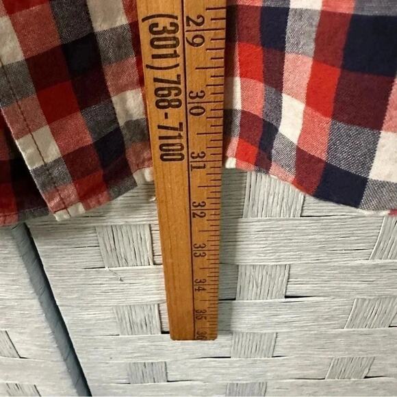 Wrangler plaid button-down cotton shirt red white & blue western - Picture 5 of 7